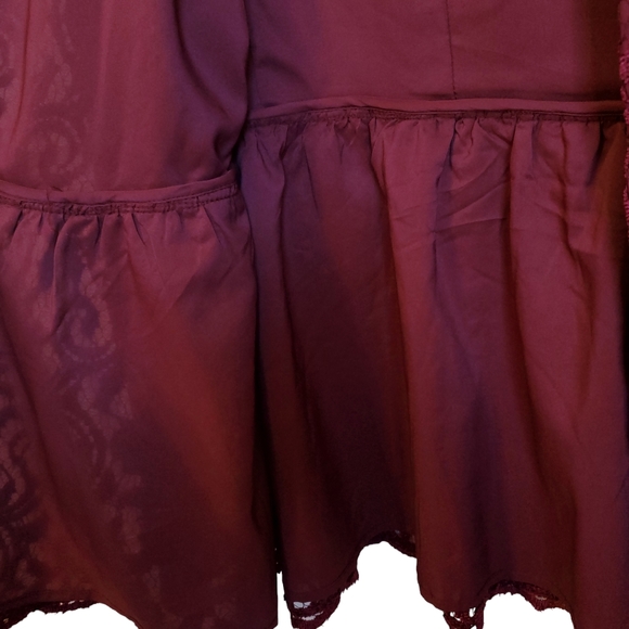 Chico's Red Maple Faux Suede and Lace Jacket - Picture 9 of 16